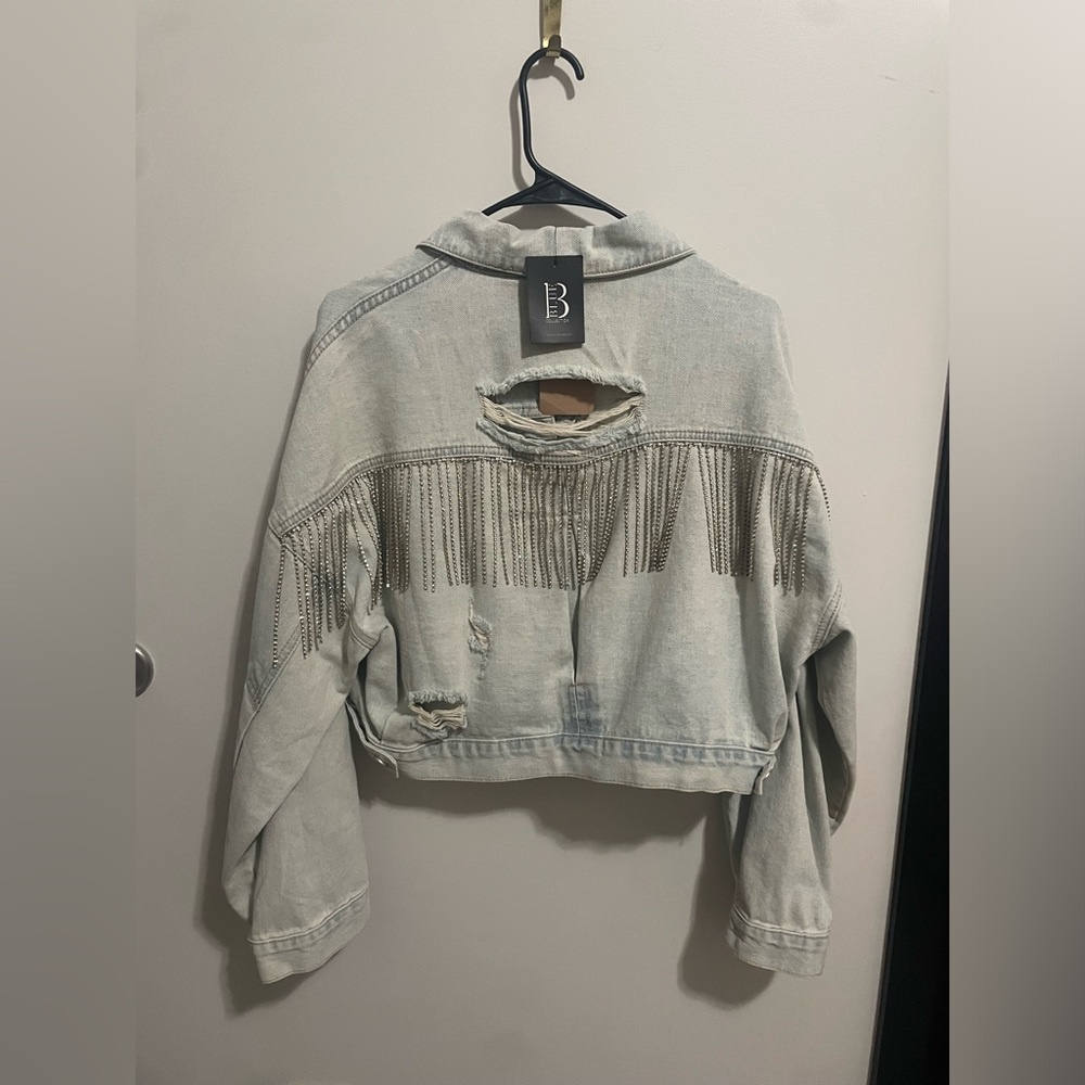 Sequined denim jacket